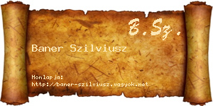 Baner Szilviusz névjegykártya
